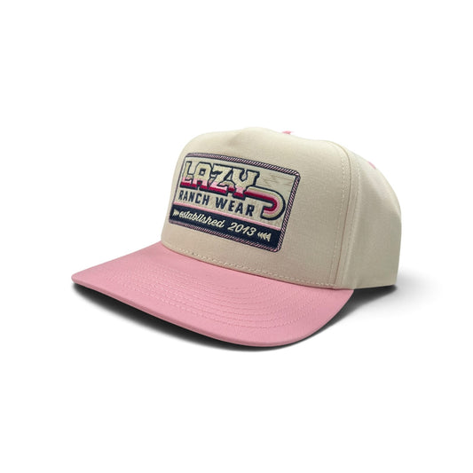 Lazy J Hat - Cream/Pink Rose Stone