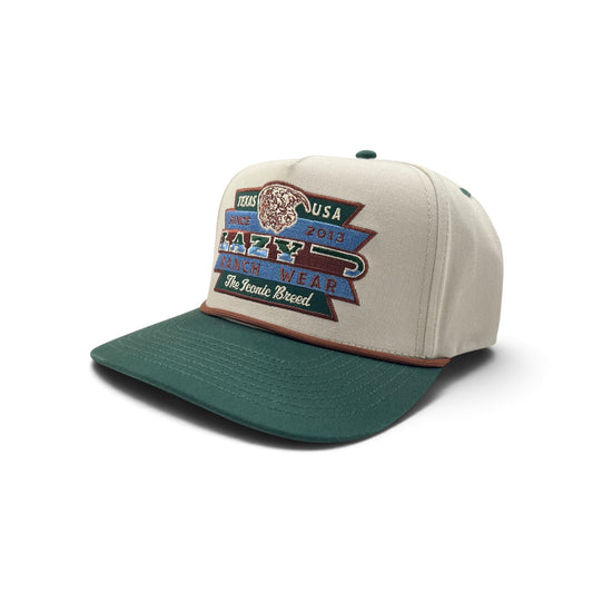 Lazy J Hat - Cream/Green Ranchero Vintage