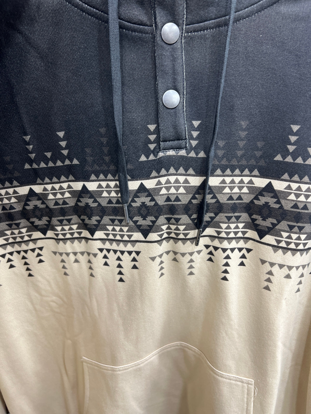 Rock&Roll Men’s Border printed Hoodie - Natural