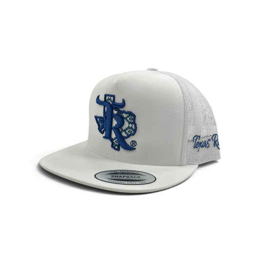 Texas Ranch Hat - Blue Southwest White