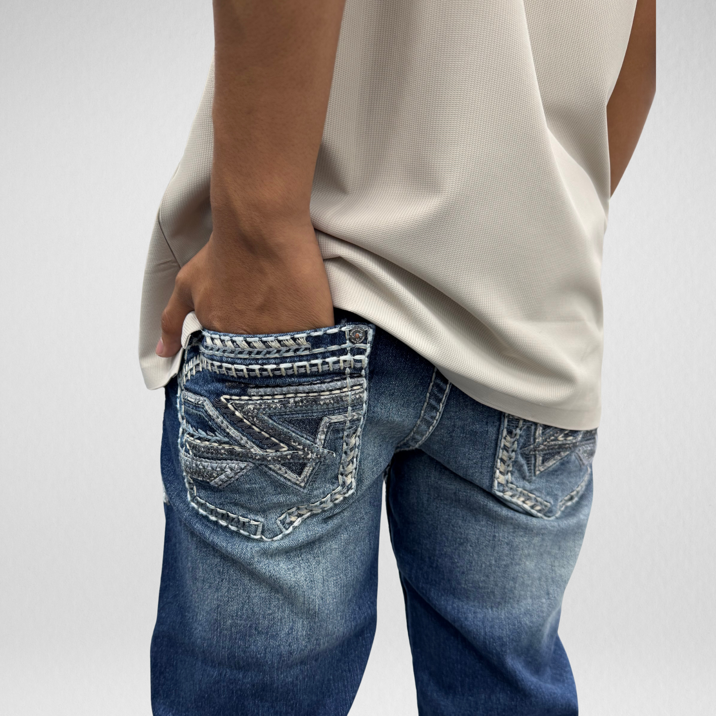 Youth Western Blue Denim (WJ-2363-K)