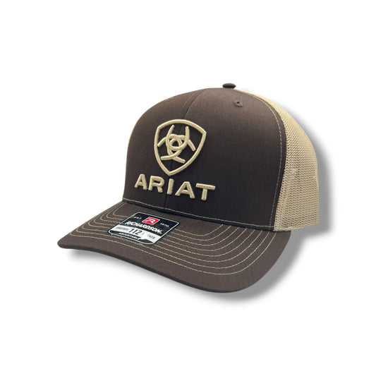 Ariat Shield/Lettering Logo Hat - Brown/Tan