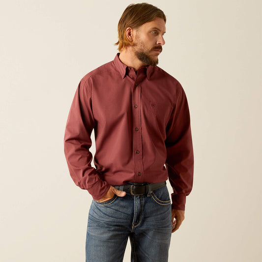 Men’s Ariat 360 airflow L/S Shirt 4884 - Red Mahogany