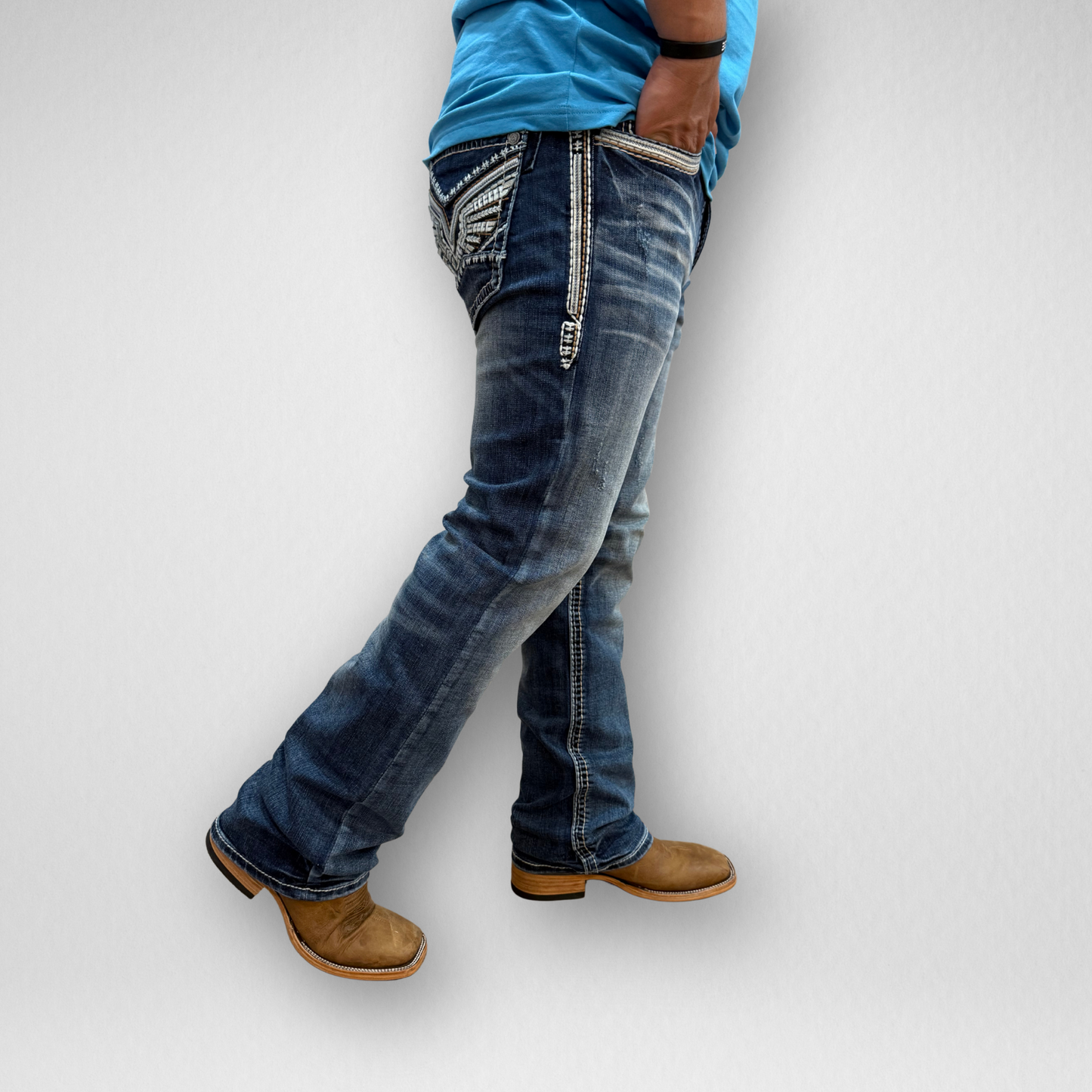Men's De Niko Slim Straight Boot Denim (DN-027)