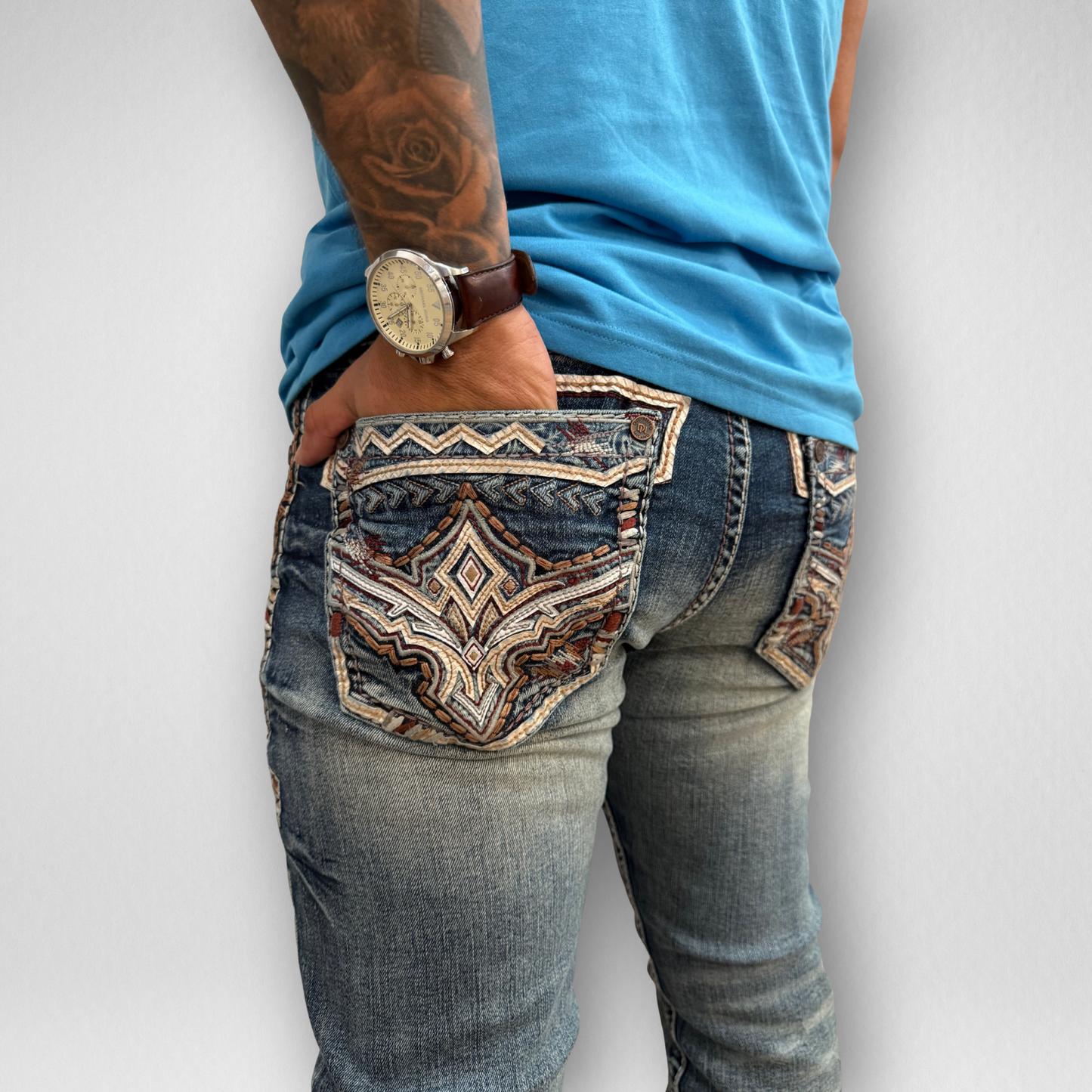 Men's De Niko Slim Straight Boot Denim (DN-043)
