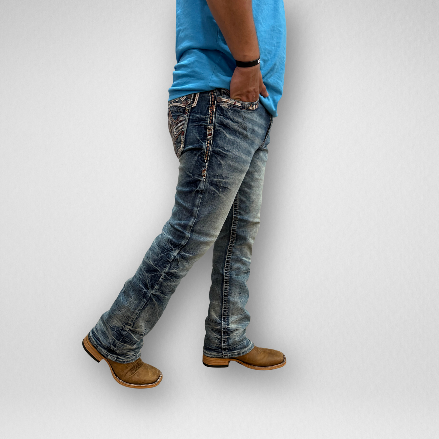 Men's De Niko Slim Straight Boot Denim (DN-043)