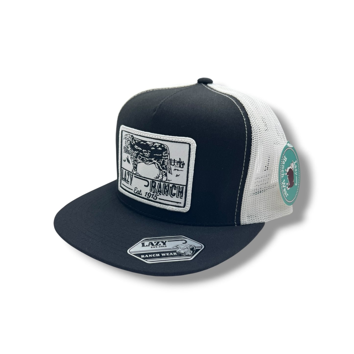 Lazy J Hat - Black/White Bull Trap