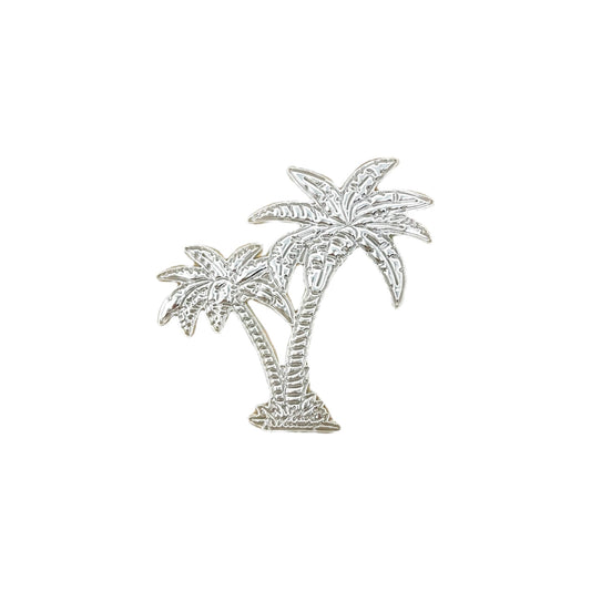 3D Palm Tree Sticker - Silver