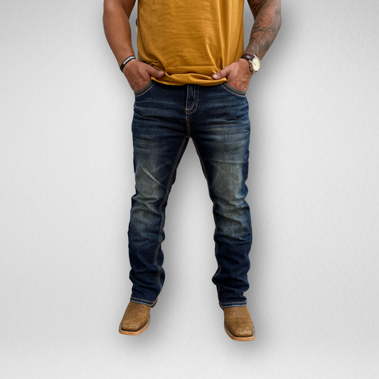 Men's Western Blue Classic Modern Boot Denim (W-466)