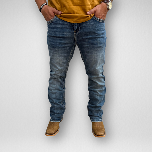 Men's Western Blue Classic Modern Boot Denim (W-467)