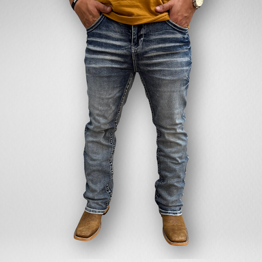 Men's Western Blue Classic Modern Boot Denim (W-469)