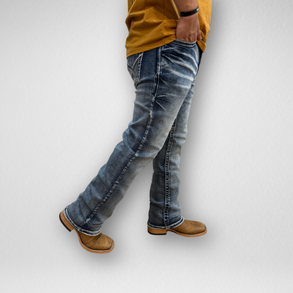 Men's Western Blue Classic Modern Boot Denim (W-469)
