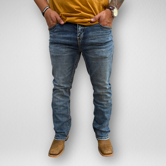 Men's Western Blue Classic Modern Boot Denim (W-470)