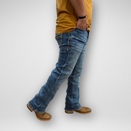 Men's Western Blue Classic Modern Boot Denim (W-470)