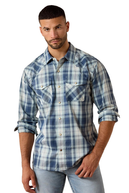 Ariat Retro Heathcliff Fitted L/S Snap Shirt - Key Largo Plaid