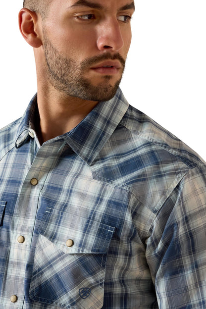 Ariat Retro Heathcliff Fitted L/S Snap Shirt - Key Largo Plaid