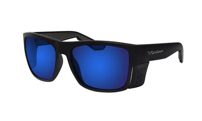 Bomber - XL Clutch Z87+ Polarized Matte Black / Blue  Mirror Sunglasses