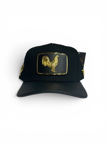 Ferreti Hats - Black/Black Gold Gallo Plate