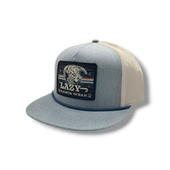 Lazy J Hat - Chambray & Tan Aztec Tribal