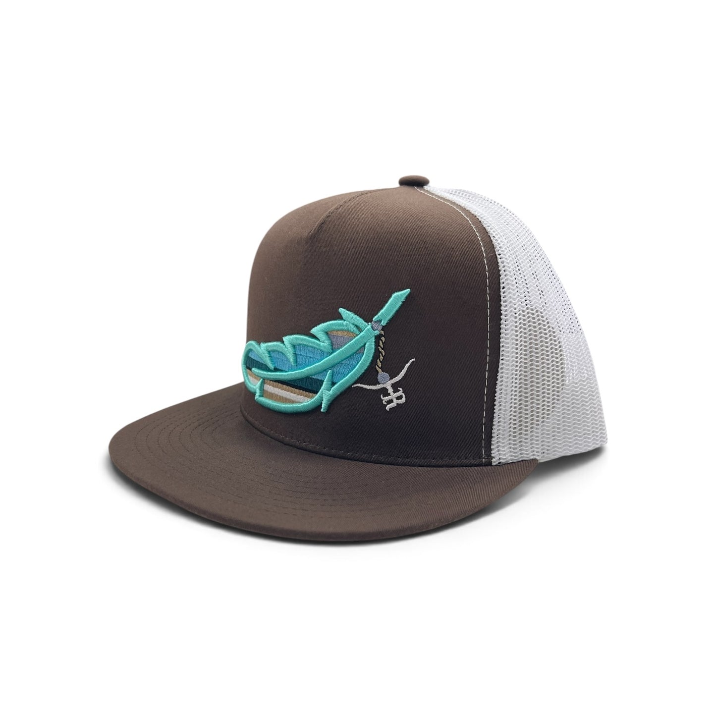 The Rancher Hat - Brown/Turquoise Feathered Outlaw