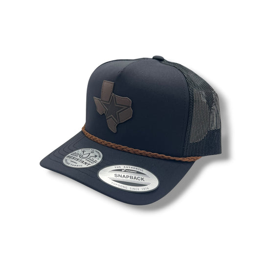 Hooey Hat - Black Dallas - Brown Texas Patch