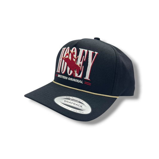 Hooey Wild Ride Hat - Black W/Red Outline