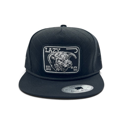 Lazy J Hat - Black Elevation Quilted