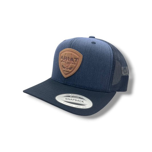 Ariat Leather Shield Land of the Free Patch Hat - Navy