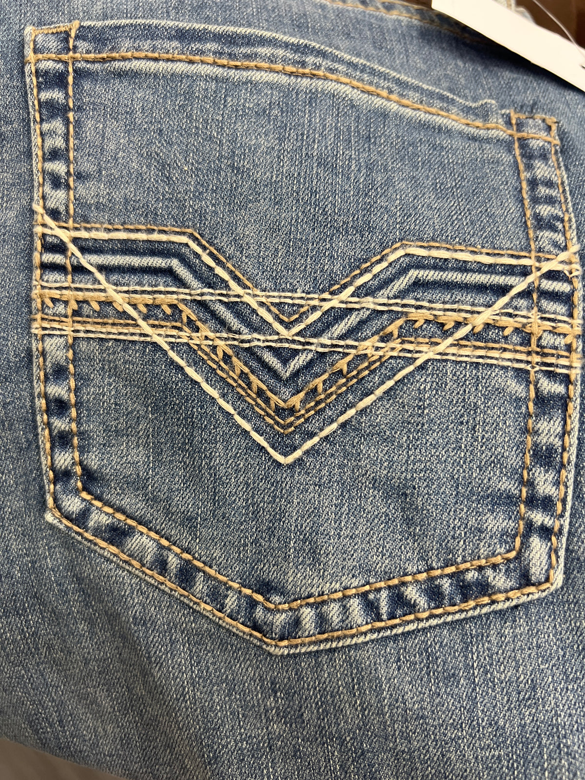 Rock&Roll Step stitch Emb Double Barrel Straight Bootcut Jean -