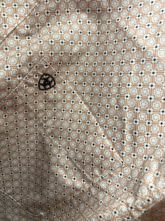 Ariat NELS S/S Shirt - ALMOND OIL GEO PRINT