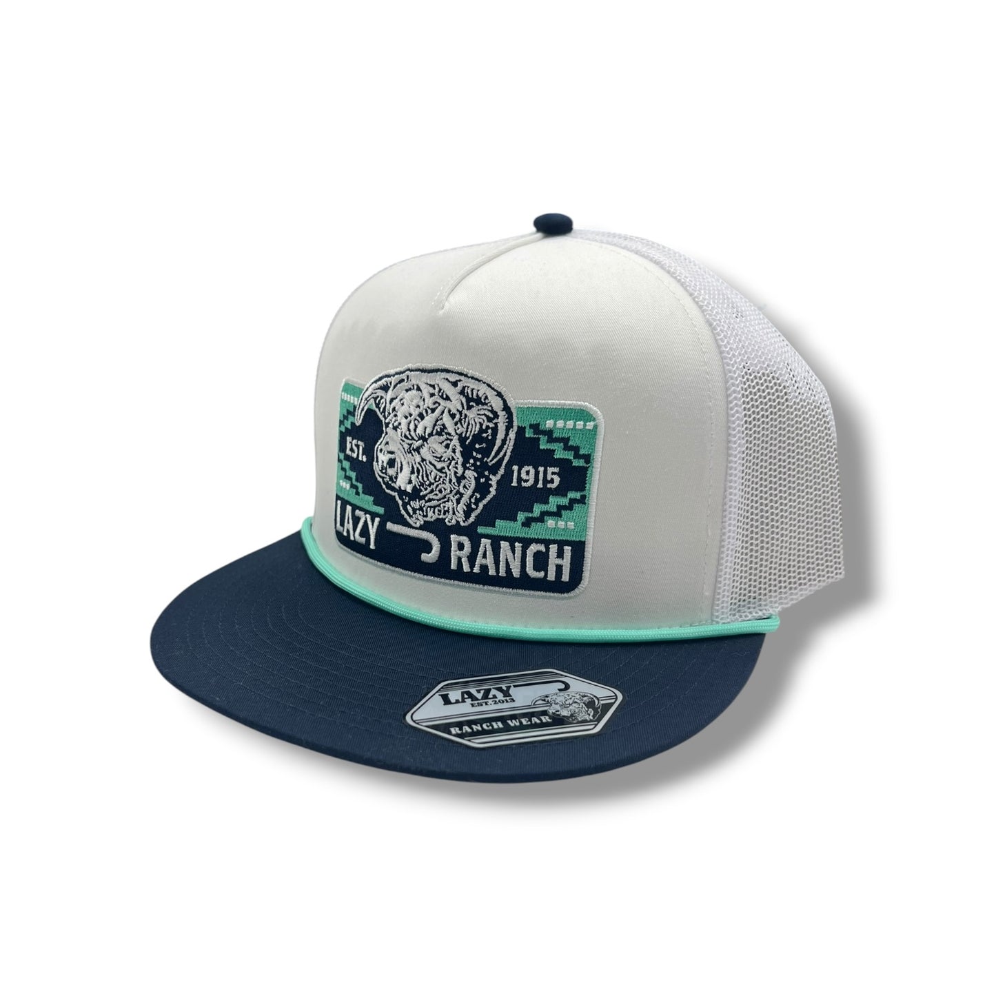 Lazy J Hat - White/Navy Presidio
