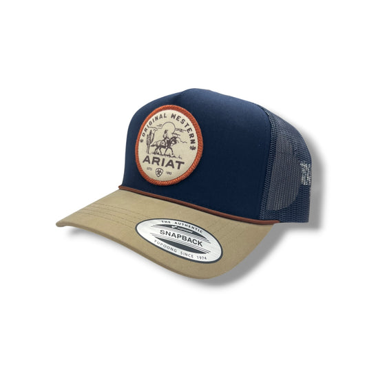 Ariat Original Western Patch Hat - Navy/Tan