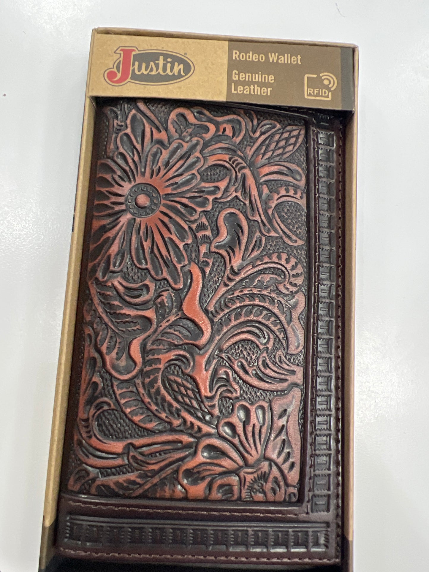 Men's JUSTIN  Wallet/Checkbook  - tooled