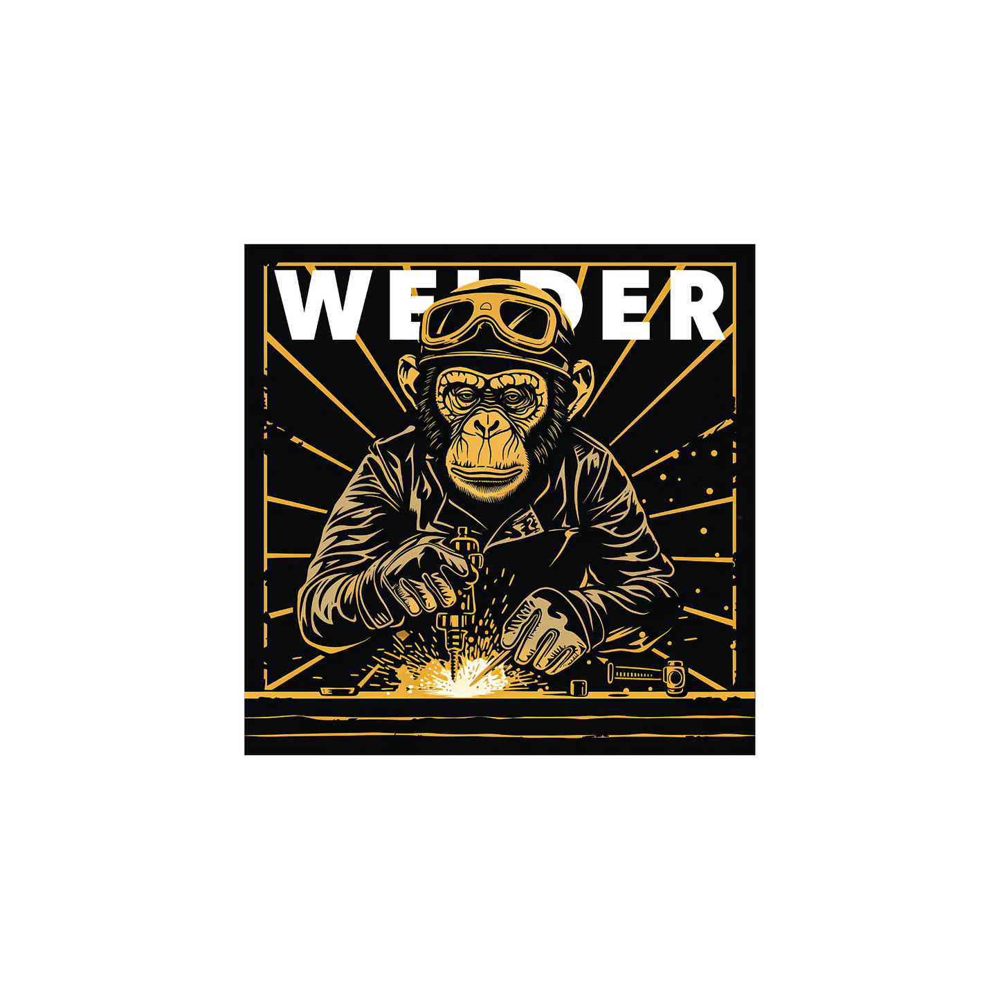 Ape Welder Sticker