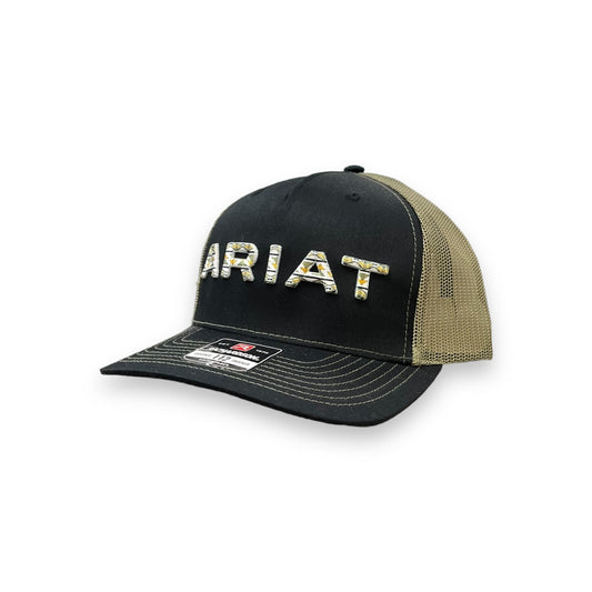 Ariat Aztec Print Lettering Hat - Black/Olive