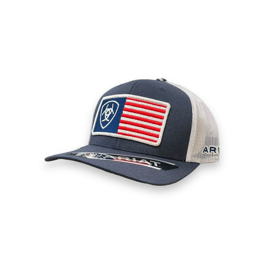 Ariat US Flag Patch Hat - Navy/White