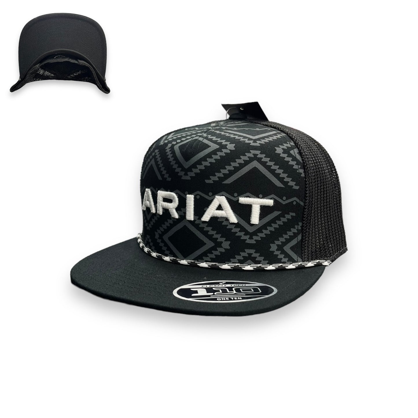 Ariat Aztec Center Lettering Logo Rope Hat - Black