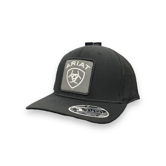 Ariat Grey/White Logo Patch Hat - Black