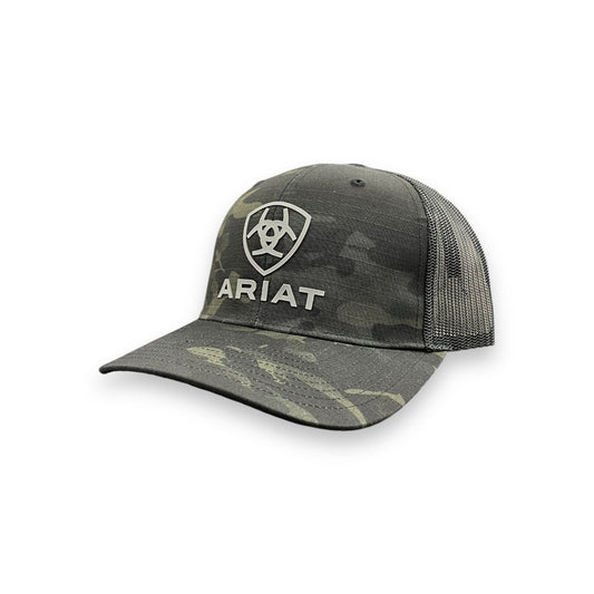 Ariat Rubber Center Logo Hat - Black Camo