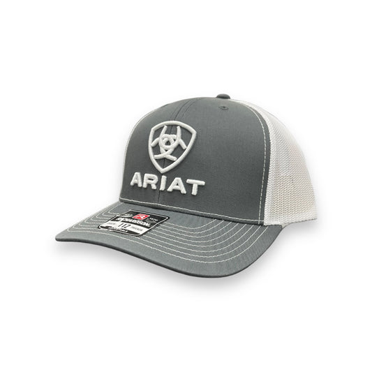 Ariat Shield/Lettering Logo Hat - Grey/White