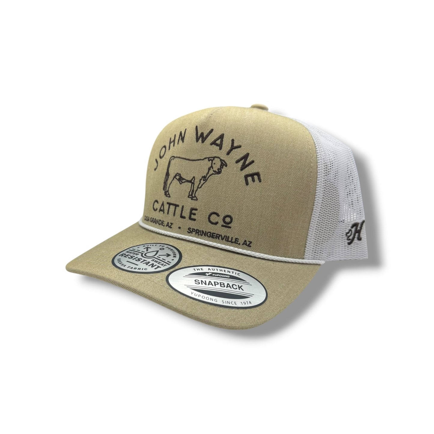 Hooey John Wayne Hat - Tan & White w/Stitching