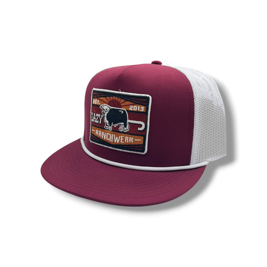 Lazy J Hat - Maroon/White Smokeless