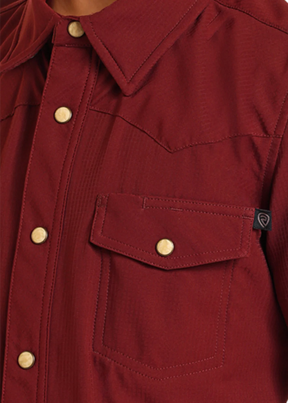 Rock&Roll Denim Youth Tek Ripstop Snap - Maroon
