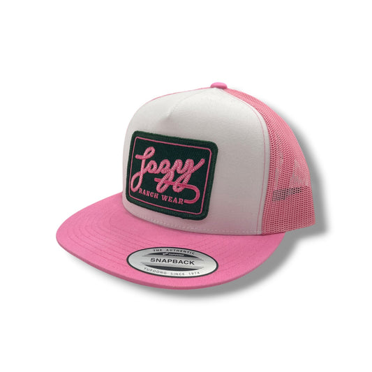 Lazy J Hat - White/Pink Breakaway Patch