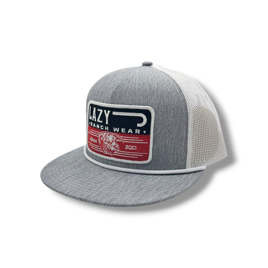 Lazy J Hat - Heather Grey/White Red Producer