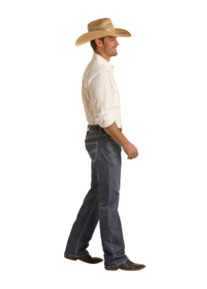 Rock&Roll Denim Two Tone EMB Straight - Dark Vintage