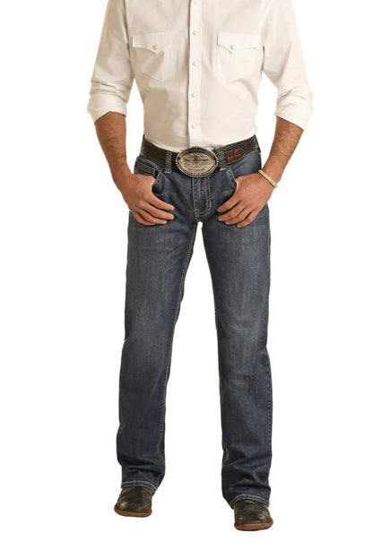 Rock&Roll Denim Two Tone EMB Straight - Dark Vintage