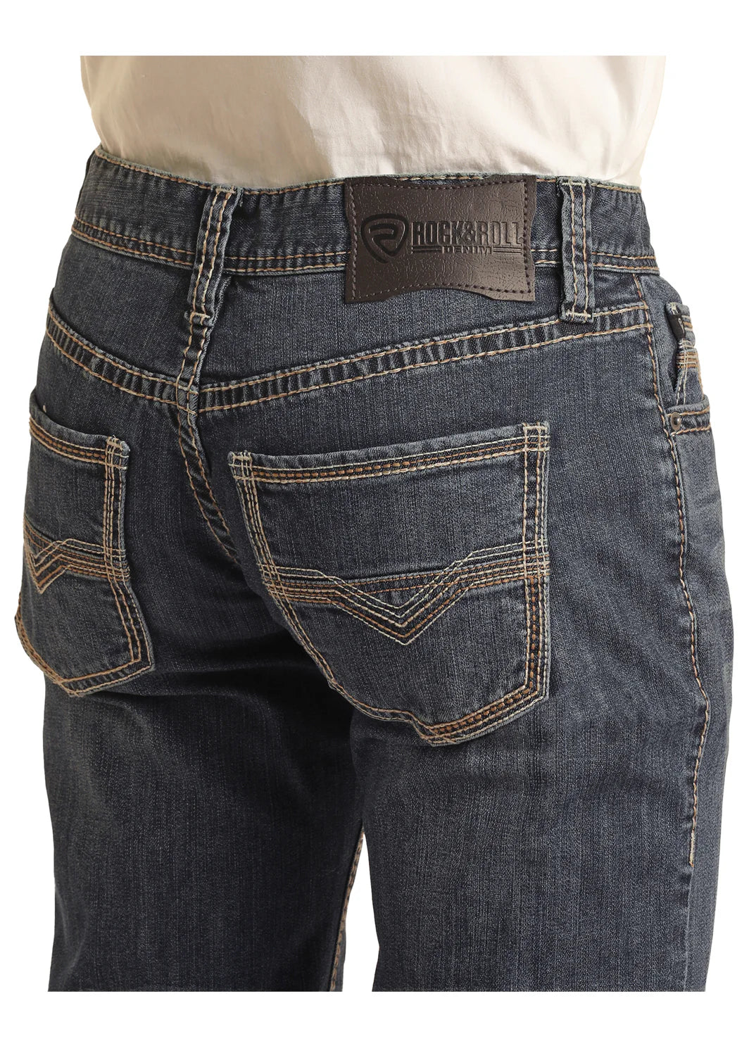 Rock&Roll Denim Two Tone EMB Straight - Dark Vintage