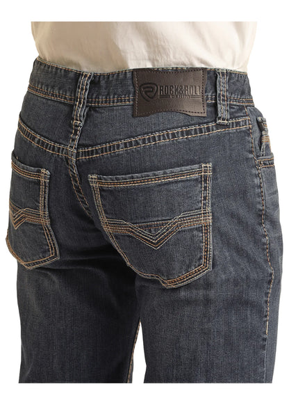 Rock&Roll Denim Two Tone EMB Straight - Dark Vintage