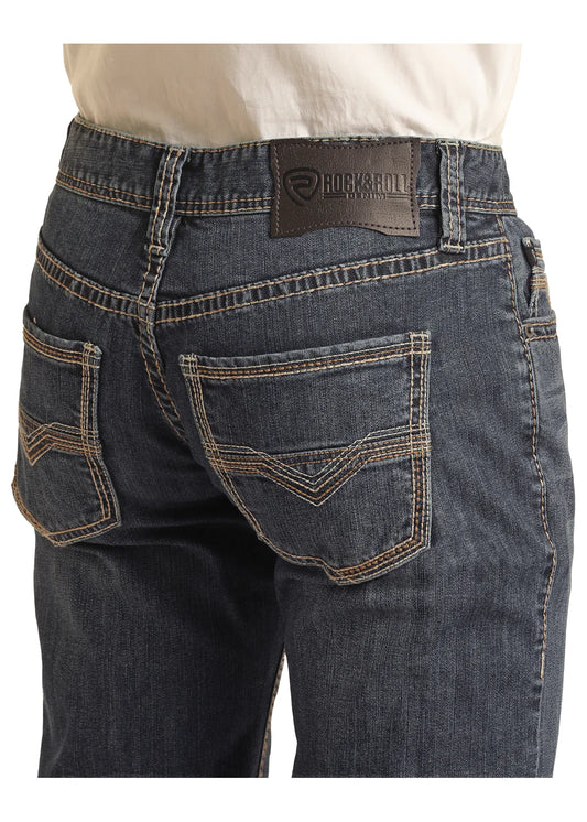 Rock&Roll Denim Two Tone EMB Straight - Dark Vintage